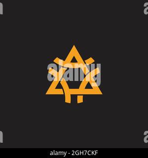 triangle linked curves line geometric flat simple logo vector Stock Vector
