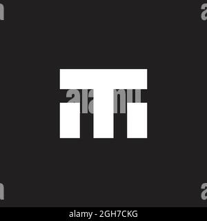 letter tm simple geometric basic shape logo vector Stock Vector