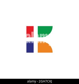 letter k colorful motion geometric simple logo vector Stock Vector