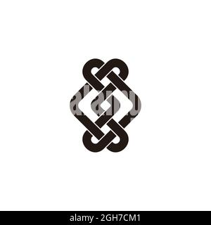 linked wire simple overlap arrow logo vector Stock Vector