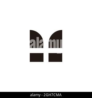 letter m plus geometric simple logo vector Stock Vector
