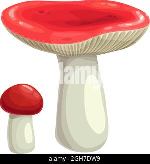 Mushroom russula vector icon. Cartoon autumn season symbol, vegetable ...
