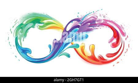 Infinity Symbol Coral Color on a White Background Stock Vector