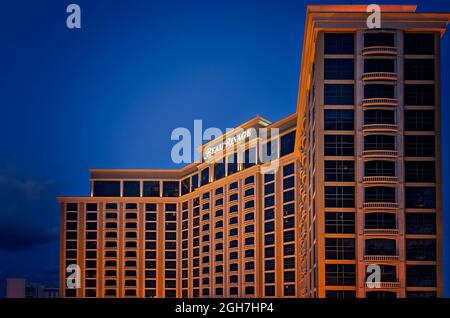 Beau Rivage Casino is pictured, Sept. 5, 2021, in Biloxi, Mississippi. Beau Rivage is owned and operated by MGM Resorts International. Stock Photo