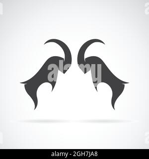 Vector image of sheep rams fighting on white background. Easy editable layered vector illustration. Wild Animals. Stock Vector