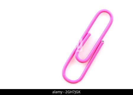 Colorful paperclips isolated on white background Stock Photo