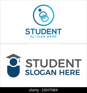 Education student graduation cap logo design Stock Vector
