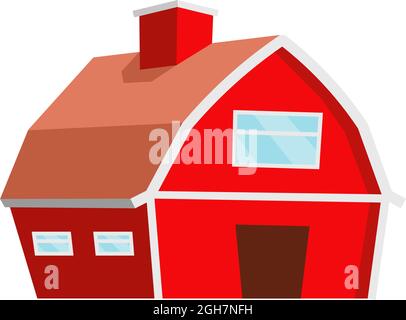 Farm building semi flat color vector object Stock Vector