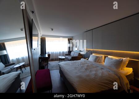 Room at the Radisson Blue Oslo hotel in Oslo, Norway, Europe Stock Photo