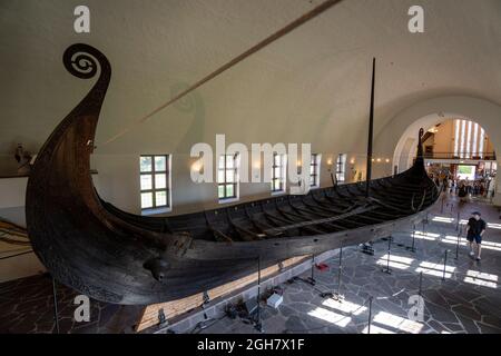 Viking ship at the Viking ship museum in Oslo, Norway Stock Photo