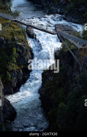 The Vøringsfossen Waterfall in Vestland, Norway, Scandinavia, Europe Stock Photo