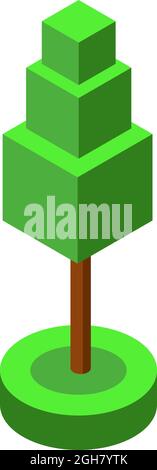 green ismetric tree vector illustration element for game design Stock Vector