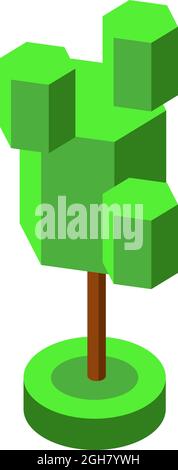 green ismetric tree vector illustration element for game design Stock Vector