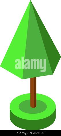 green ismetric tree vector illustration element for game design Stock Vector