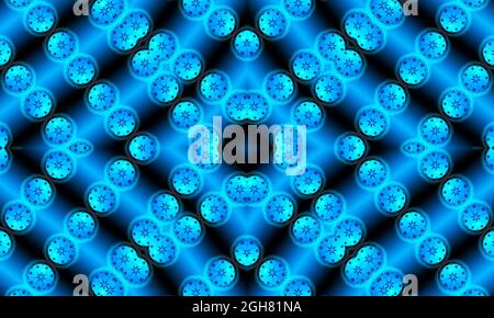 Traditional oriental background in black and blue colors. Seamless pattern with the pre-existing geometry in the drawing. Stock Photo
