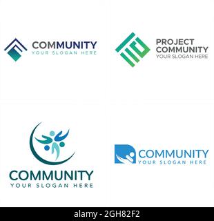 Community non profit partnership logo design Stock Vector