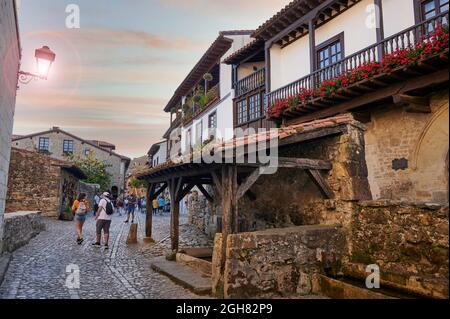 Old laundry in Santillana del Mar, Cantabria, Spain, Europe Stock Photo