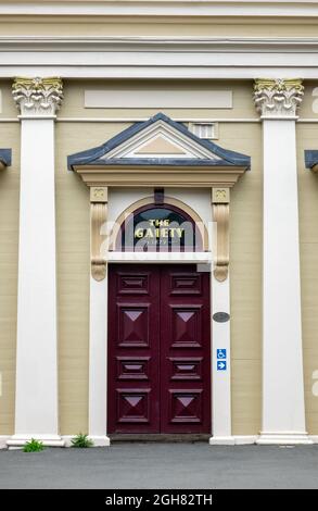 The Historic Gaiety Hall A Theatre In Akaroa New Zealand Stock Photo
