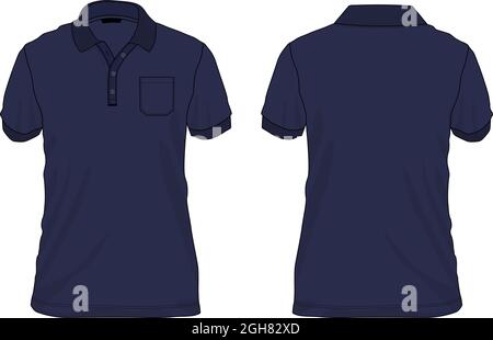 Polo Shirt Technical Fashion Flat Sketch vector illustration template ...