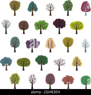 Set of various trees - vector illustration Stock Vector Image & Art - Alamy