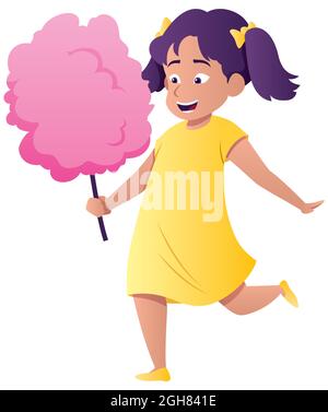 Cotton Candy Girl on White Stock Vector