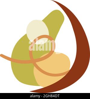 Abstract landscape design for covers, posters, prints, wall art in a minimalist style. Vector Stock Vector