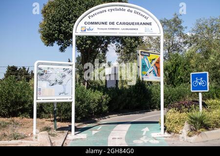 Piste cyclable du Littoral : Carqueiranne (Var) Stock Photo