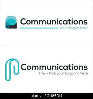 Communication initial P icon logo design Stock Vector