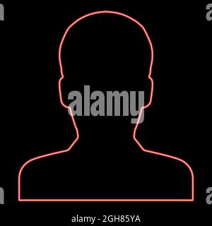 Neon avatar red color vector illustration flat style light image Stock Vector
