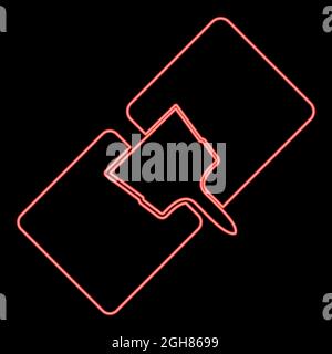 Neon drywall repair red color vector illustration flat style light image Stock Vector