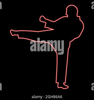 Karate belt red color isolated on white background. Design icon of ...