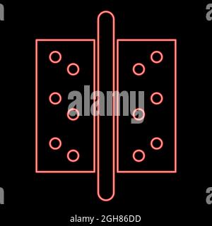 Neon accesories for door red color vector illustration flat style light image Stock Vector