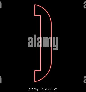 Neon accessories for door red color vector illustration flat style light image Stock Vector