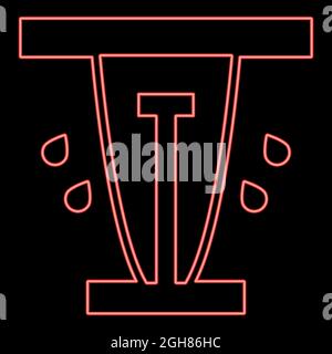 Neon lawn sprinklers red color vector illustration flat style light image Stock Vector