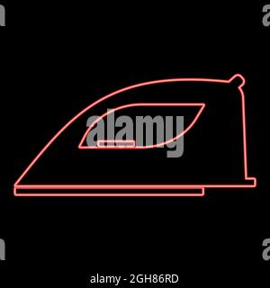 Neon iron red color vector illustration flat style light image Stock Vector
