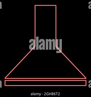Neon exhaust hood red color vector illustration flat style light image Stock Vector