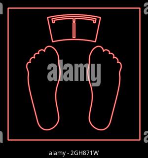 Neon scales red color vector illustration flat style light image Stock Vector