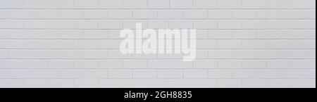 White painted panoramic brick wall Stock Photo