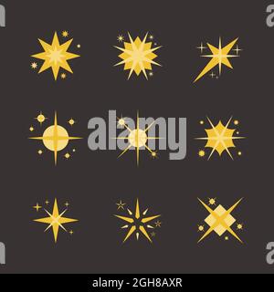 Flat sparkling stars set Vector illustration Stock Vector Image & Art ...