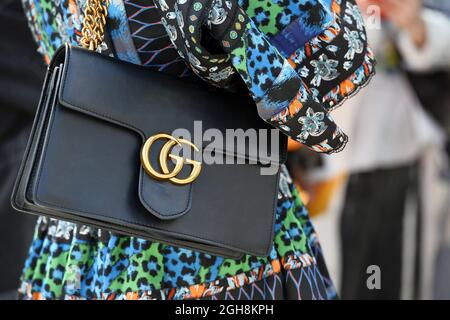 Gucci bag a guest shoulder Streetstyle at Paris Fashion - Paris - France Stock Photo Alamy