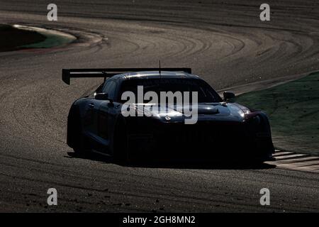 Drivers: Charles Putman, Charles Espenlaub, Joe Foster and Shane Lewis of CP Racing with Mercedes-AMG GT3 during the HANKOOK 24H BARCELONA 2021 Race at Circuit de Catalunya. Stock Photo