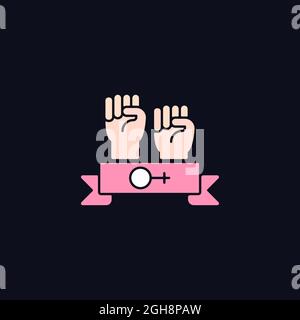 Women community RGB color icon for dark theme Stock Vector