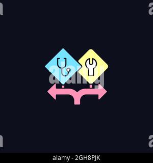 Freedom of choice RGB color icon for dark theme Stock Vector