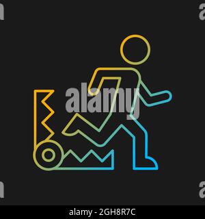 Fear based motivation gradient vector icon for dark theme Stock Vector