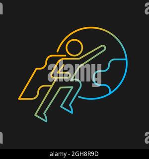 Attitude motivation gradient vector icon for dark theme Stock Vector