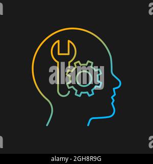 Competence motivation gradient vector icon for dark theme Stock Vector