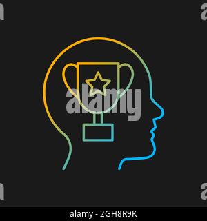 Achievement motivation gradient vector icon for dark theme Stock Vector