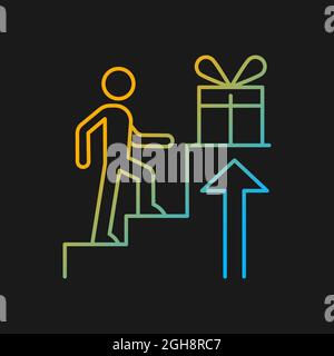 Reward based motivation gradient vector icon for dark theme Stock Vector