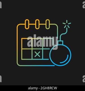 Meeting deadline gradient vector icon for dark theme Stock Vector
