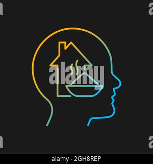 Physiological motivation gradient vector icon for dark theme Stock Vector